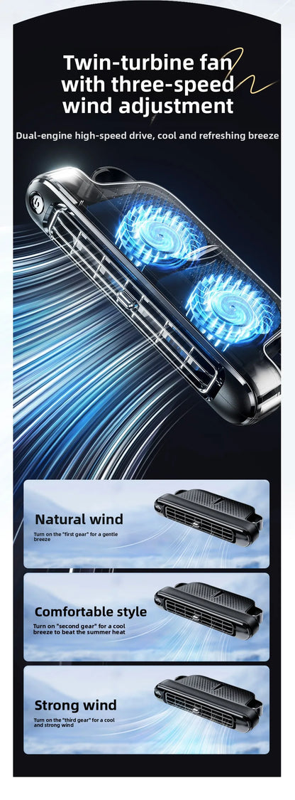 2026New Car Seat Fan 3000mAh Built-in Battery Long Lasting USB Portable No Blade Backrest Fan Car fan cooler Car Air Conditioner