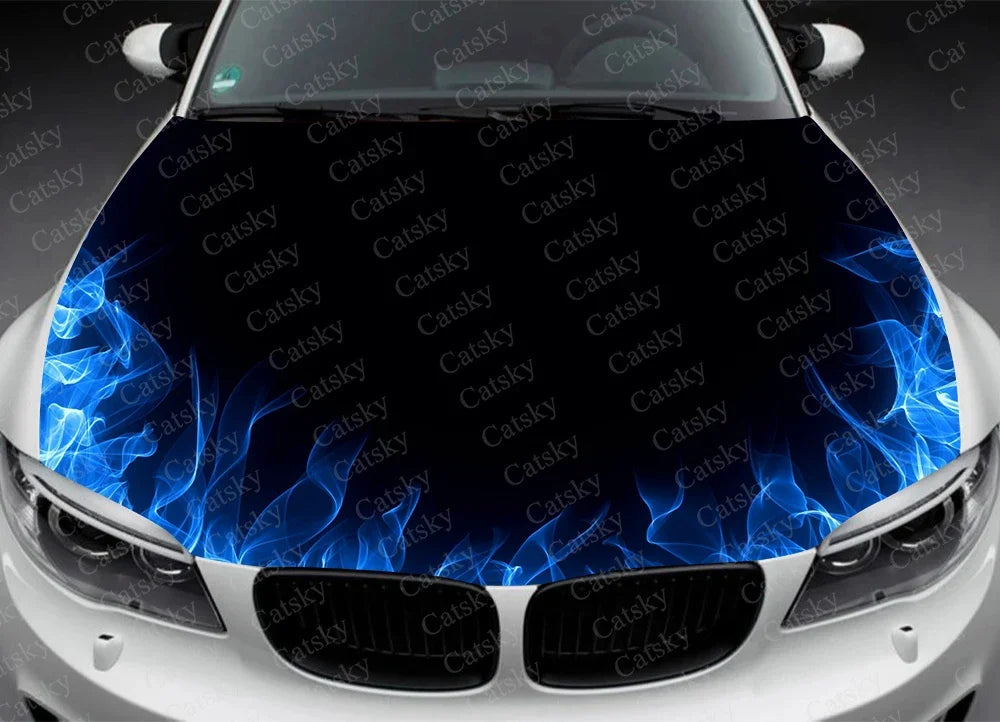 Car Accessories Hood Decal, Fire, Flame, Vinyl, Sticker, Graphic, Wrap Decals, Truck Graphic, Bonnet Sticky Paper, Skull, F150