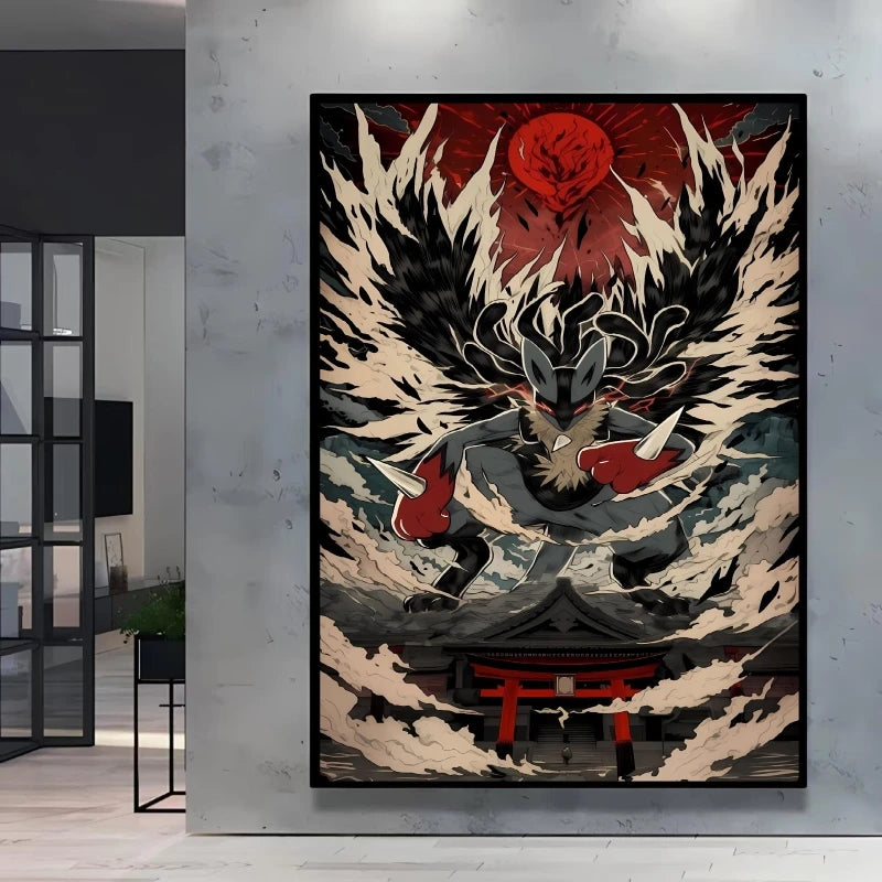 High Quality Pokemon Arcanine Pikachu Wall Painting with Unique Designs and Gorgeous Colors Adding A Touch of Brightness To Wall