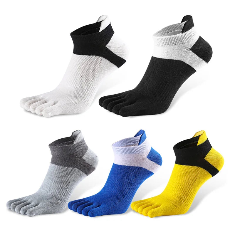5Pairs Lot Summer Men Socks Cotton Five-Finger Male Short High Quality 5 Finger Ankle Sport Mesh Breathable Sweat Invisible