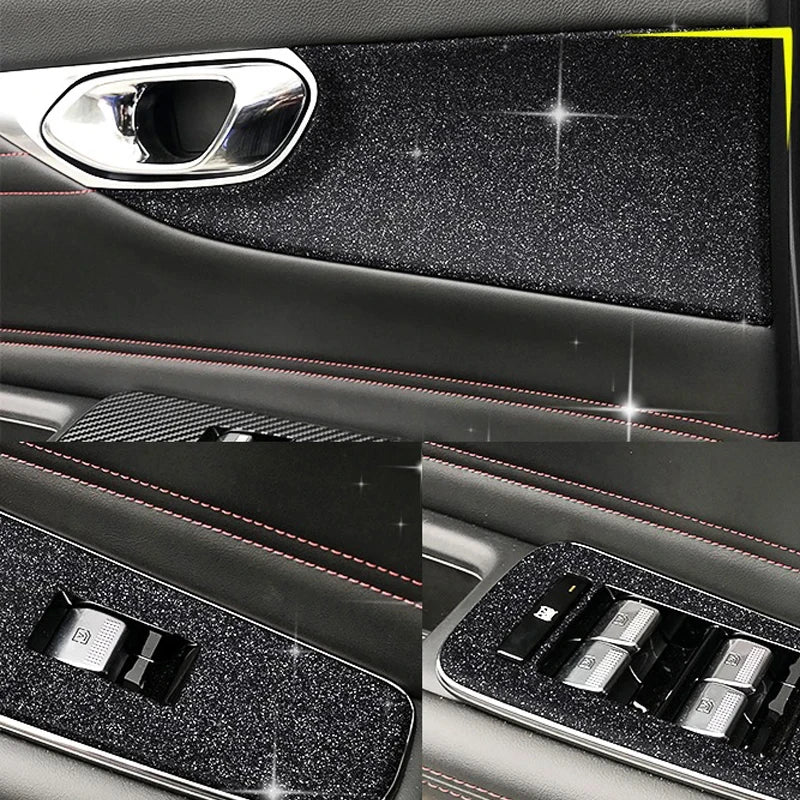 PVC 30/50CM Car Black Flash Film Vinyl Stickers Waterproof Self-adhesive DIY Decorative Stickers Auto Parts For Audi a3/q7/a4