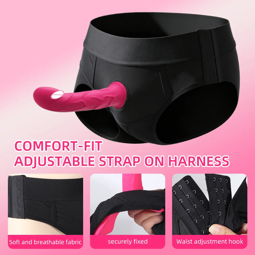 Thrusting Vibrator Remote Control Vibrating Silicone Strap On Dildo G Spot Wearable Pegging Panties Vibrators Sex Toy for Women