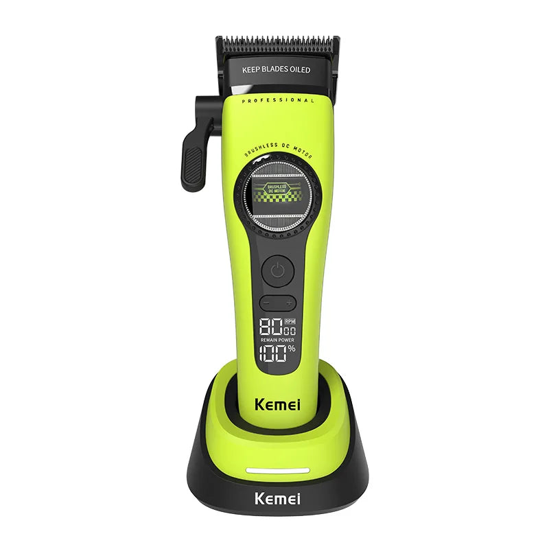 Komei Professional Hair Clipper F1 - Super Motor with External Brushless Trimmer, Men's Electric Shaver KM-1593