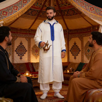 Muslim Mens Tshirt Robe Slim White Islamic Prayer Wear Casual Outfit