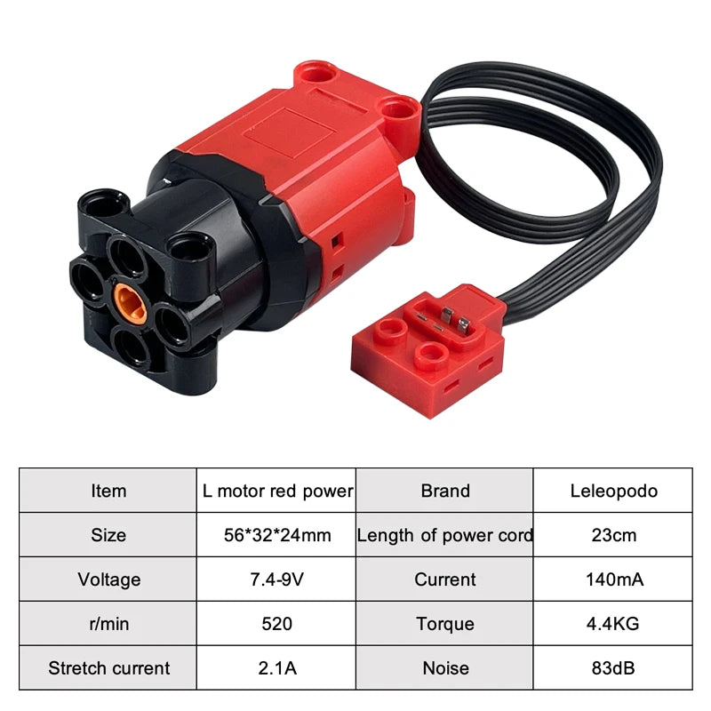 2.4G Power Functions Kit Compatible with Technic, Lithium Battery Box, L Motors Servo LED Cables Shock Absorbers for MOC Mod