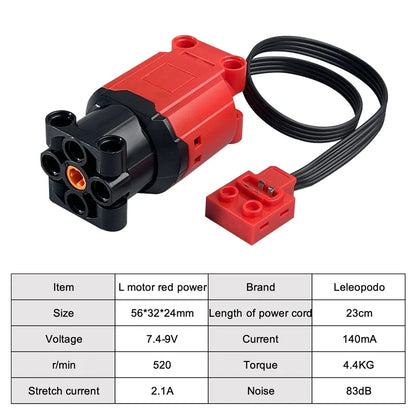2.4G Power Functions Kit Compatible with Technic, Lithium Battery Box, L Motors Servo LED Cables Shock Absorbers for MOC Mod