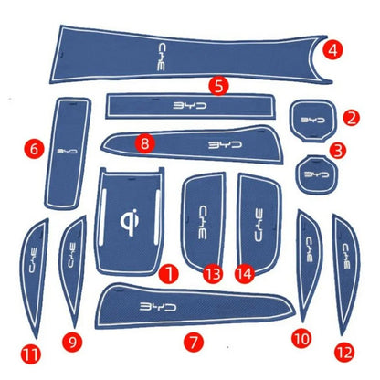 For BYD Dolphin Surf Mini Atto 1 2024 2025 2026 Seagull Car Door Groove Mat Silicone Cup Pad Anti-slip Interior Auto Accessories