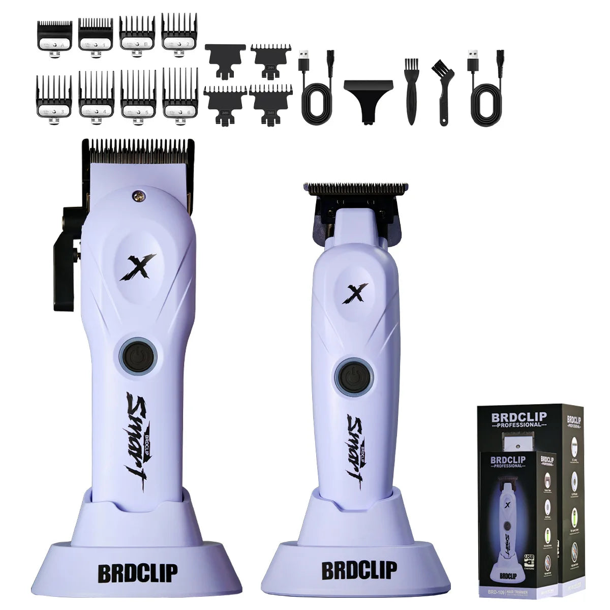 BRDCLIP 108 109 609 Purple Barber Professional 8800RPM 4500mAh Hair Clipper 10000RPM Salon Electric Shaver 7700RPM Hair Trimmer