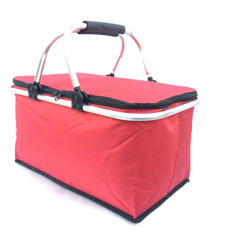 Car Oxford Outdoor Picnic Insulation Storage Basket Refrigerated Food Delivery Box Folding Shopping Basket Trunk Storage Box