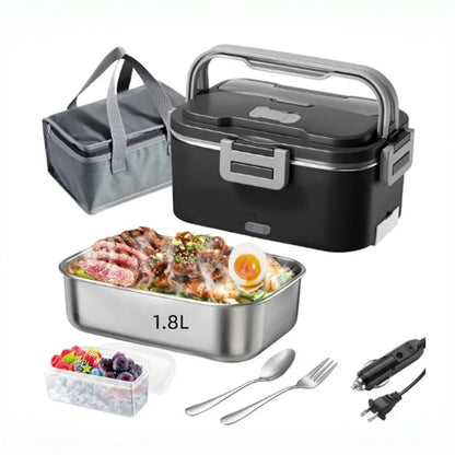Electric Lunch Box for Adultss 100W 1.8L Portable Heated Lunch Box for men,12V/24V/110V home/Car/Office/Truck,1,8L Removable