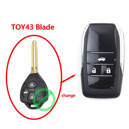 Upgrade Changes Car Key Shell for Toyota RAV4 Wish Camry Hiac Corolla Hilux Fortuner Yaris 2014 Car Key Fob Shell Case Housing