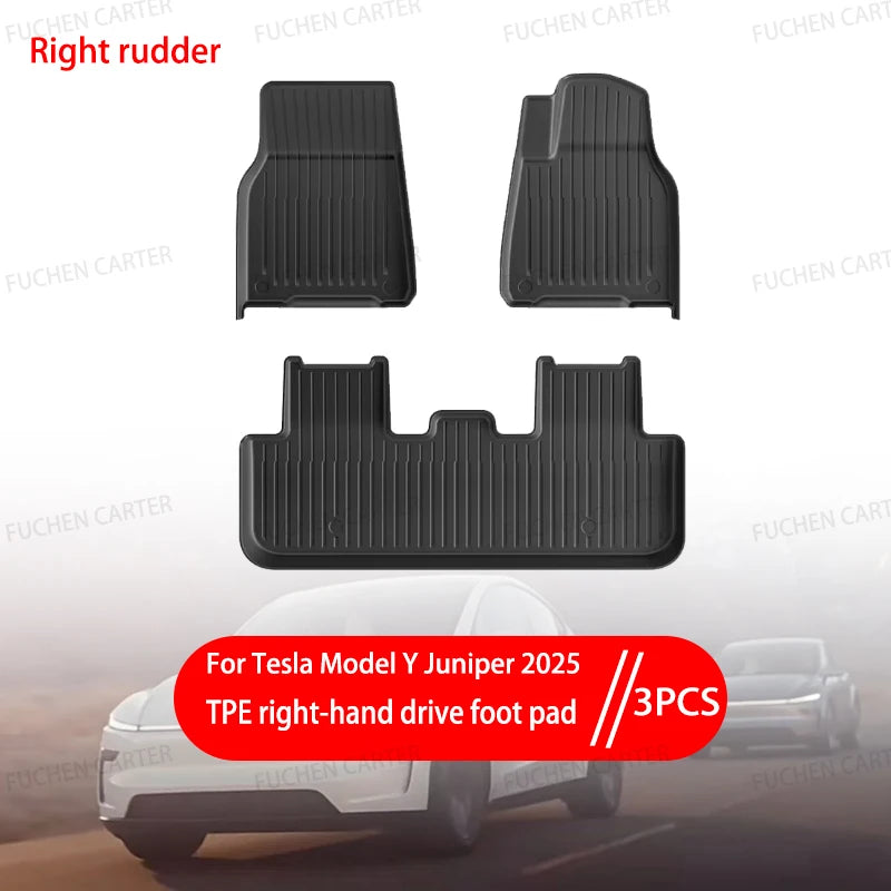 Car Floor Mats for Tesla NEW Model Y Juniper 2025+ Car Four Seasons Waterproof Non-slip Floor Mat TPE Special Car Accessories