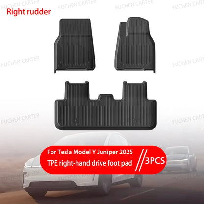 Car Floor Mats for Tesla NEW Model Y Juniper 2025+ Car Four Seasons Waterproof Non-slip Floor Mat TPE Special Car Accessories