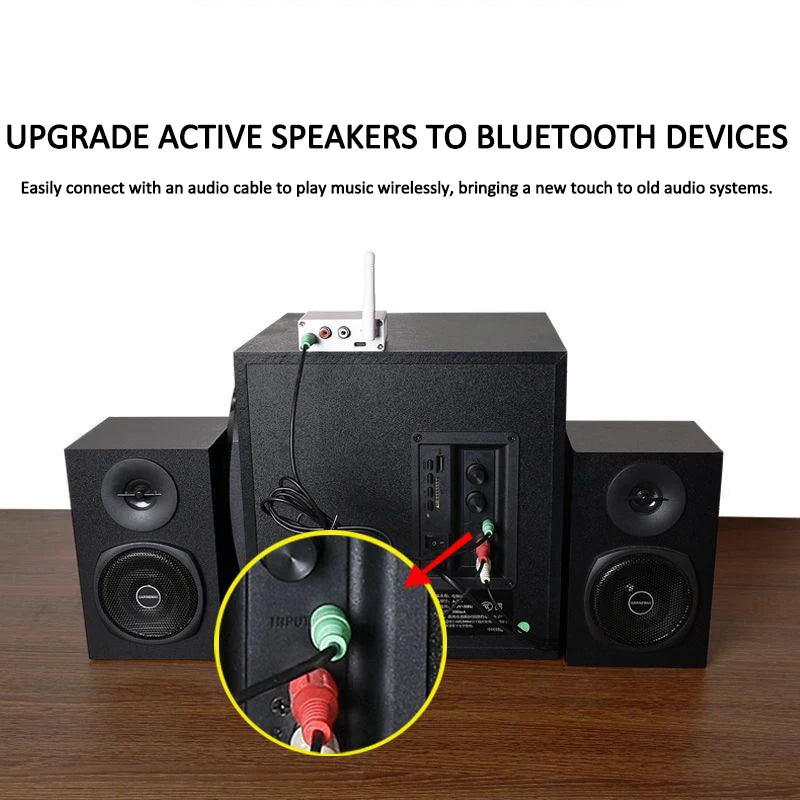 New 2 in 1 Long Range Bluetooth 5.3 Audio Transmitter Receiver RCA 3.5mm AUX Stereo Wireless Adapter For PC TV Headphones Car