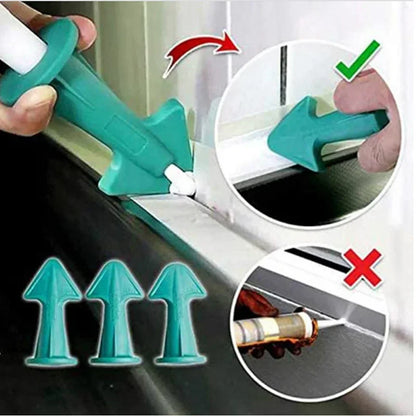 5pcs Caulking Nozzle Applicator Finishing Tool Spatula Plastic Glue Shovel Tile Brick Joints Floor Silicone Remover Grout Kit