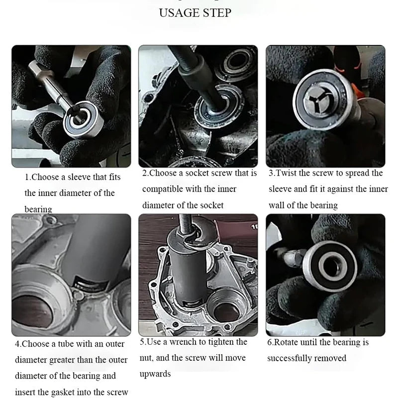 12PCS Motorcycle Inner Bearing Puller Set Blind Hole Bearing Removal Tool Kit Motorcycle Box Bearing Disassembly Tool