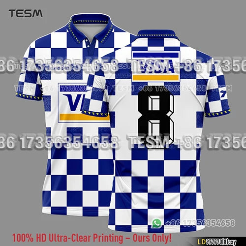 Summer Sports POLO Shirt Men Casual Short Sleeve Lapel Printed T-shirt Striped Retro Fashion Top Outdoor Team Breathable POLO