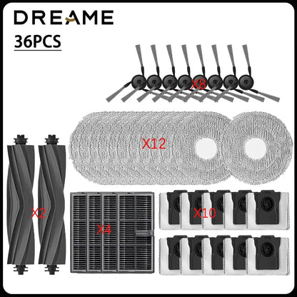 Dreame L40 Ultra / X40 Ultra Complete Vacuum Cleaner Accessories Main Side Brush HEPA Filter Mop Cloths Dust Bag