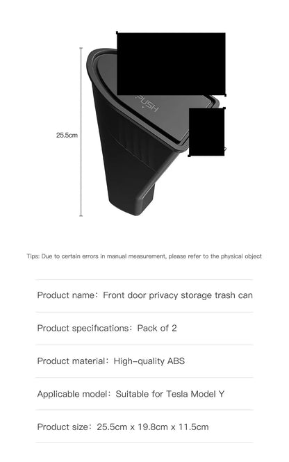 YZ  For Tesla 2025 Model 3 Y Highland Juniper Door Storage Box Tesla Door Trash Can Interior Storage Modification Accessories