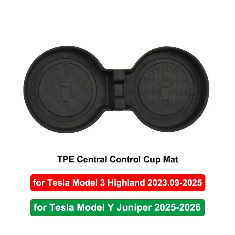 Car Cup Holder for Tesla Model Y Juniper Center Console Cup Mat TPE Water Bottle Holder Model 3 Highland interior Accessories