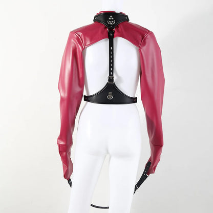 BDSM PU Leather Arm Restraint Straightjacket Bondage Slave Jacket for Women Men Adult Sex Toy Role Play Fetish Gear Tool