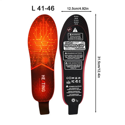 Heated Insoles Rechargeable Electric Heating Insoles Inserts Long-Lasting Thermal Shoe Inserts For Winter Camping Hiking Outdoor