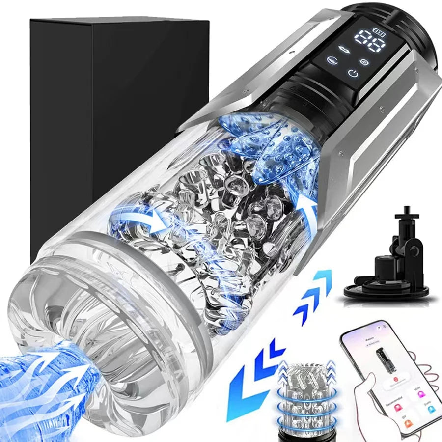 Automatic Male Masturbator Penis Pump Sucking Vibrating Thrusting Rotating 100% Waterproof Blowjob Adult Sex Toy Stroker For Men