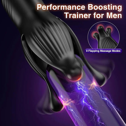 Prostate Massager Anal Plug with 9 Tension Shock Flapping Thrusting Vibrating Butt Plug APP Control Male Vibrator Adult Sex Toys