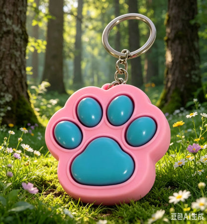 New Cat Kawaii Claw Pop It Fidget Toy Keychain Color Matching Push Bubble Anti-anxiety Squeeze Pendant Portable Mini Sensory Toy
