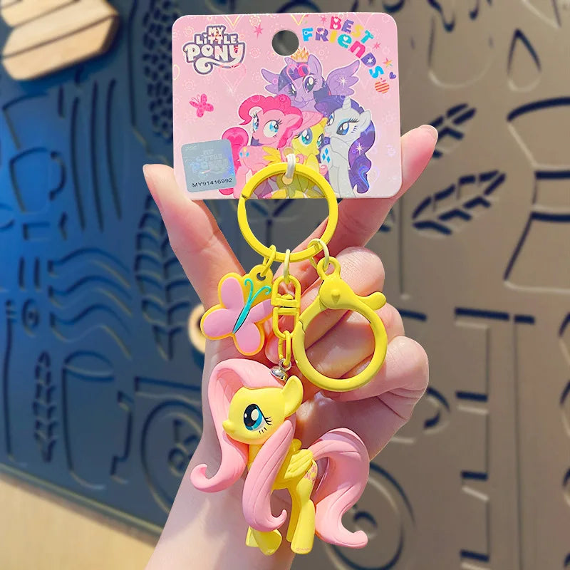 Genuine My Little Pony Car Keychain Charm Cute Bag Pendant Anime Figures Sweet Gifts For Friends And Family Birthday Festivals