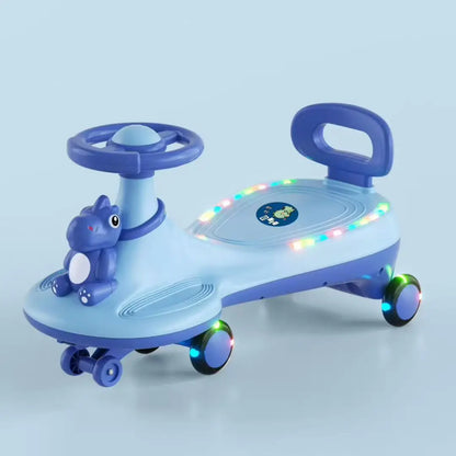 Kids Wobble Car Toy Anti Roll Swing Omnidirectional Wheels Unisex Adults Ride Children's Wiggle Car Anti-rollover