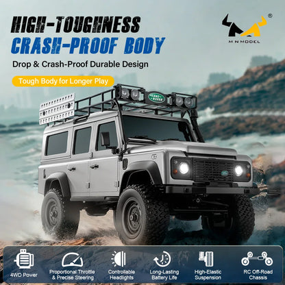 MN-111C 1/18 RC Crawler Car Full Proportional 4WD Off Road Truck with LED Lights