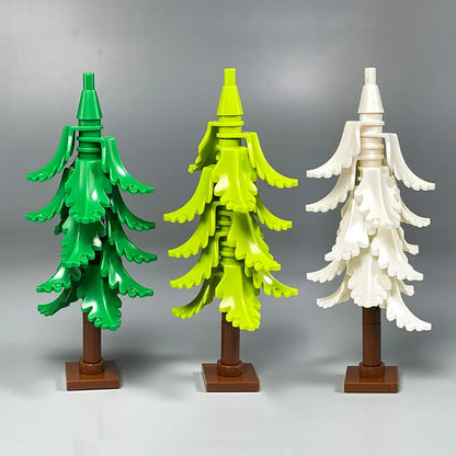 MOC City Garden Building Block Set – DIY Assembly Pine & Pine And Cypr, Street View Forest Plants, Trunk Leaves Grass Accessorie
