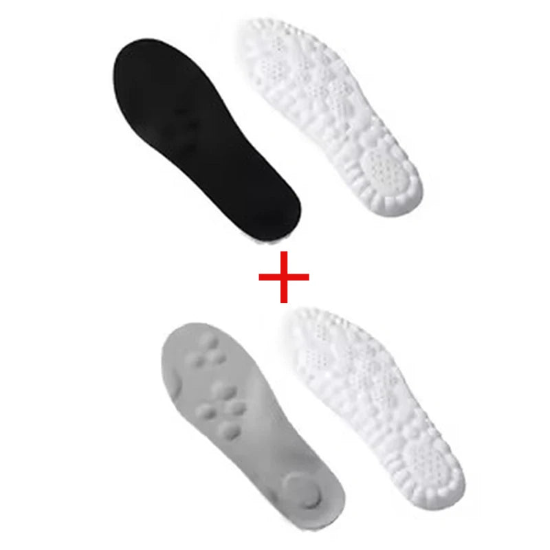 Memory Foam Insoles Cut to Fit Cloud Soles Breathable Inserts with Arch Support Shock-Absorbing Shoe Steppers for Sneakers