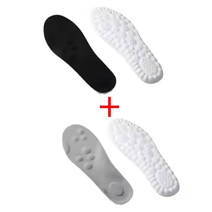 Memory Foam Insoles Cut to Fit Cloud Soles Breathable Inserts with Arch Support Shock-Absorbing Shoe Steppers for Sneakers