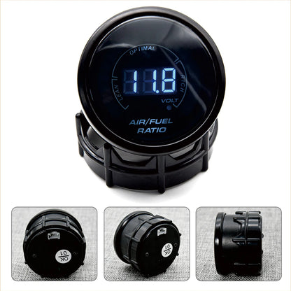 2'' 52mm Air Fuel Ratio Gauge 2 In 1 Voltmeter AFR Car Gauge Can Be Paired With Narrowband O2 Oxygen Sensor Fit for 12V Vehicle
