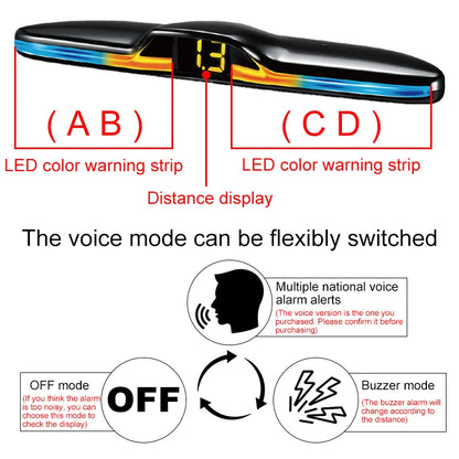 6 Or 8 Sensor Parking Kit LED Display Safe Protection Clear Alert Vehicle Reversing Assistance System