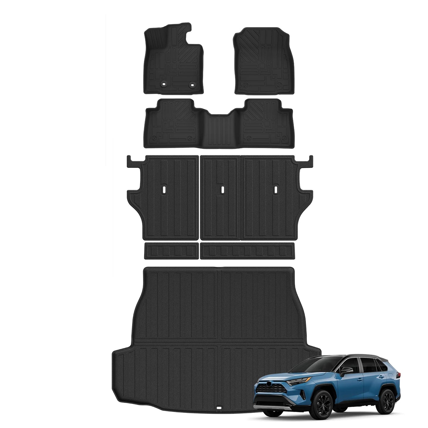 Left Drive for Toyota RAV4 2026 Fuel Car All-weather 3D TPE Floor Mat Cargo Anti-slip Trunk Pad Liner Backrest Liner Accessories