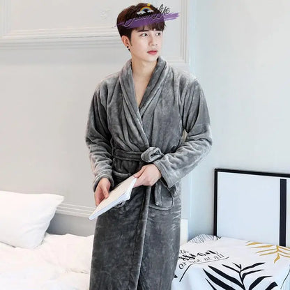 Thiened Long Pajamas Couples Flannel Spwear Coral Fce Home Clothes Men Women Robe Autumn Winter Nightgown Casual Sle