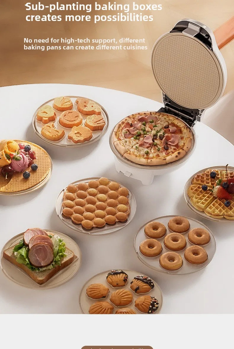 220V mollyestelle Electric Breakfast Maker for Egg Waffle Sandwich Pancake with Timer