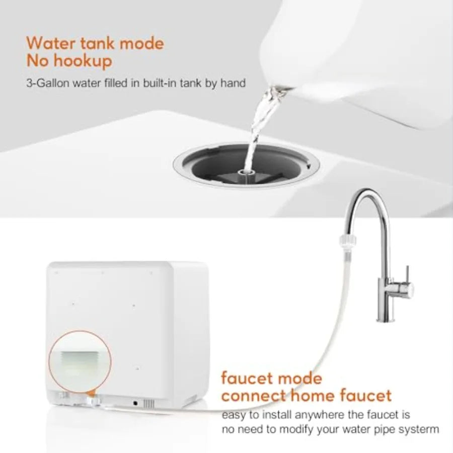 Portable Dishwashers for Camping and Home with 5l Water Tank, Hose, LED Light, 10 Wash Programs, Baby Care Mode, Dual Water Sup