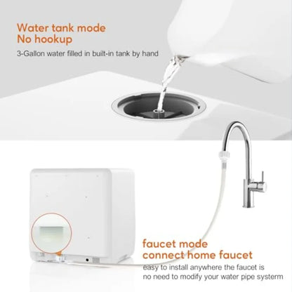 Portable Dishwashers for Camping and Home with 5l Water Tank, Hose, LED Light, 10 Wash Programs, Baby Care Mode, Dual Water Sup