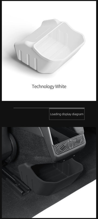 For Tesla Model 3 Highland 2025 Rear Seat Storage Box Below The Rear Air Outlet Rear Seat Organizer Tray Car Accessories 2024