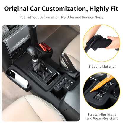 Central Console Silicone Protective Cover For Toyota Prado 150 LC150 2010-2023 Interior car Accessories Decoration Black 1pcs