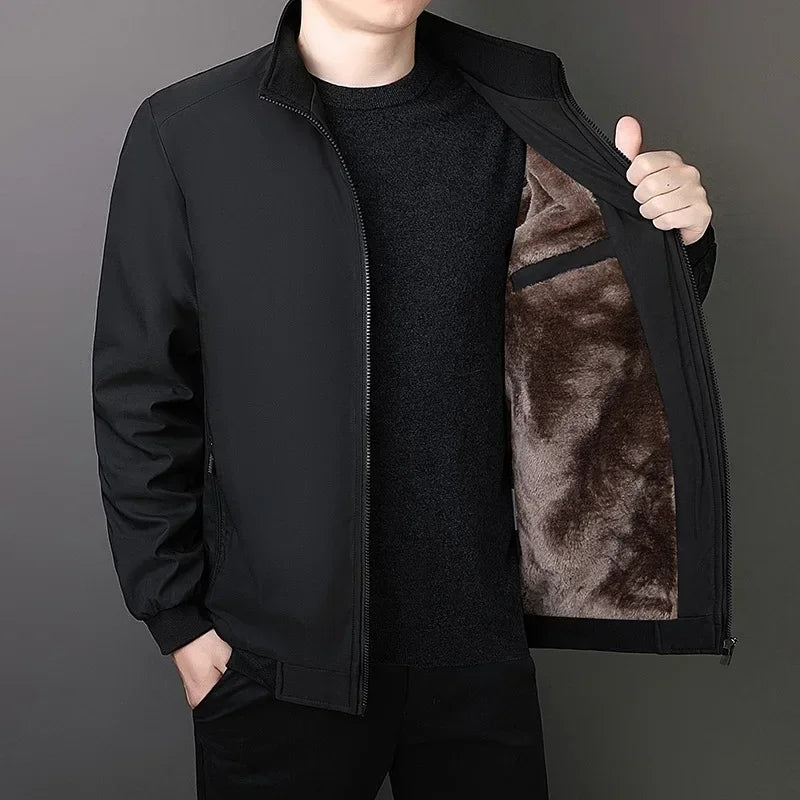 TFETTERS Brand 8XL Winter Big Jacket Men 2026 Fleece Lined Thick Warm Stand Collar Business Cotton Parka Coat Male Erkek Mont