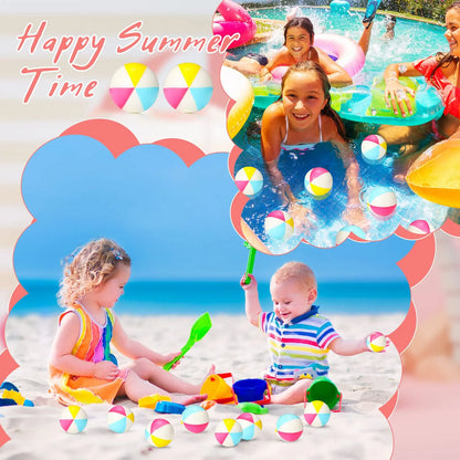 Mini Beach Stress Balls Foam PU Relief Stress Ball Mini Rainbow Beach Balls Toys for Kids Birthday Beach Hawaiian Party Favors