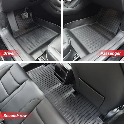 For 2024 Tesla Model 3 Highland Floor Mats with Door Sill Protector Full Cover Floor Liners with Front Rear Cargo Liner Seatback
