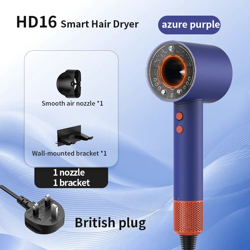 Hair Dryer with Negative Ions for Hair Care, Silent, Fast Drying, Temperature Control, High-Speed, Huaqiangbei Strong Wind Hd16 Hair Dryer