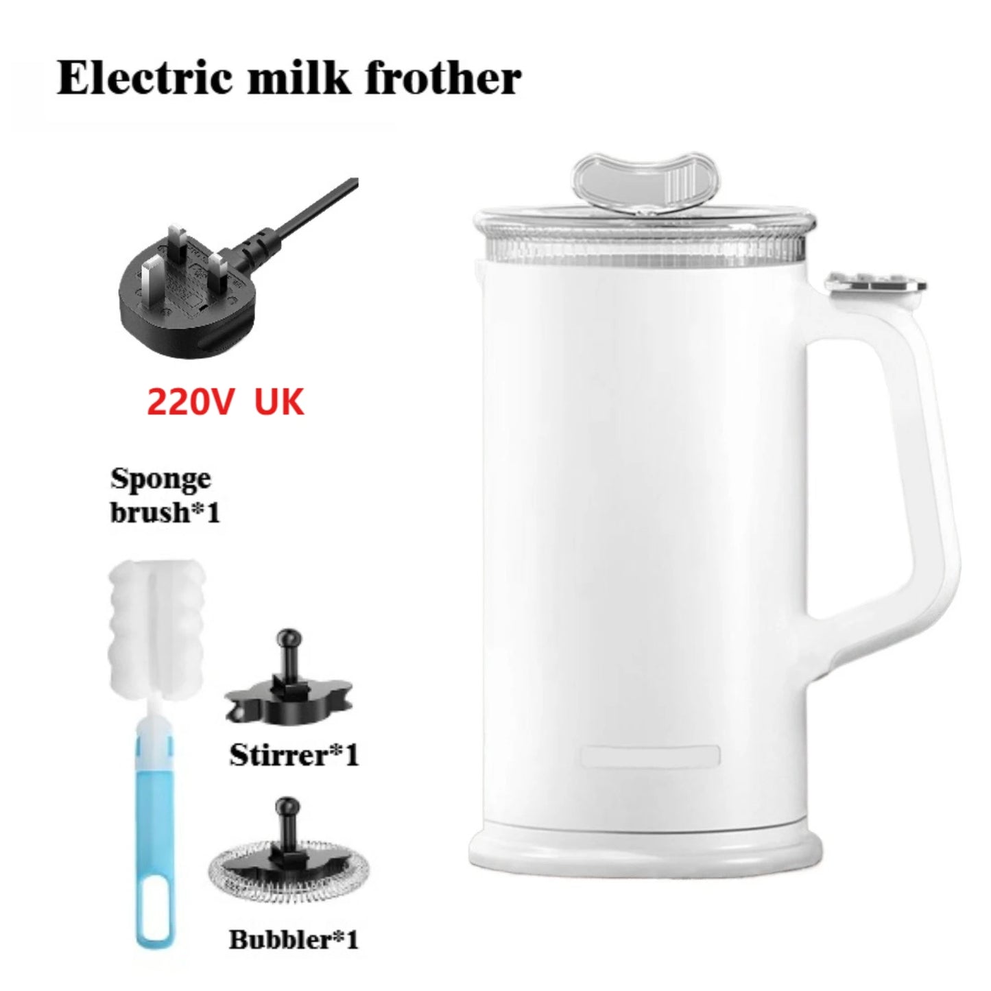 4-in-1 110V/220V Milk Frother Home Coffee Latte Maker Hot Cold Beverages  Dual Function Stainless Steel Electric Milk Frother