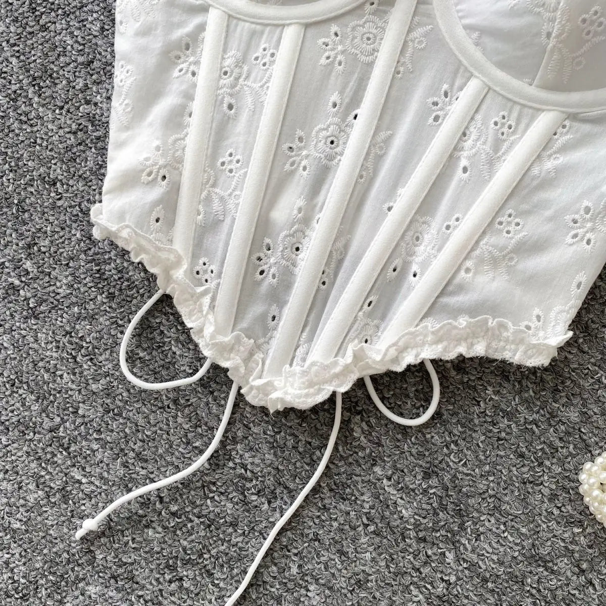 Sweet Heavy Embroidery Hollow out Strap Vest Women Summer Pure Desire Spicy Fibone Slimming Top Women's Faion Outfit